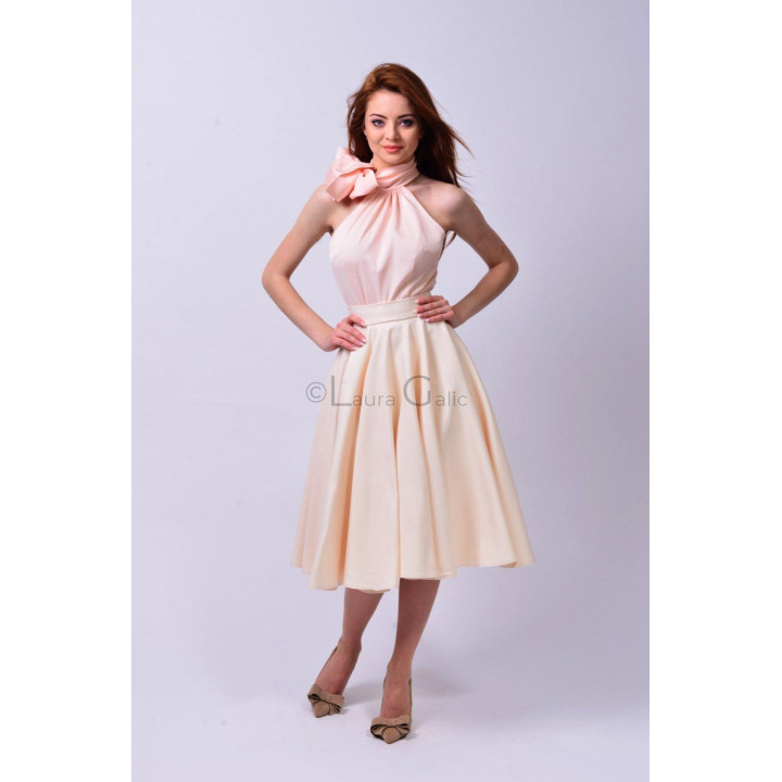 Laura Galic Adina skirt with a wide waistband and soft pleats