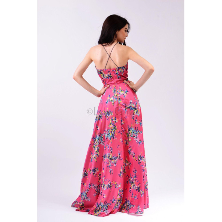 Back of the Octaviana 2 dress with fine crossed straps and a centre-back zip