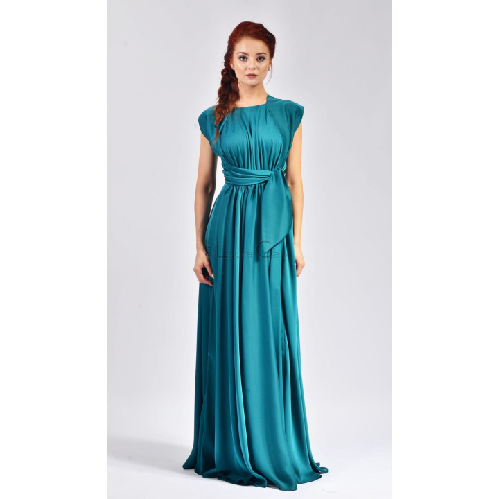 Front of the Agnes 2 Dress showing its pleated bodice and empire waist