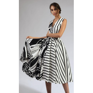 Angela dress dual color, linen and cotton