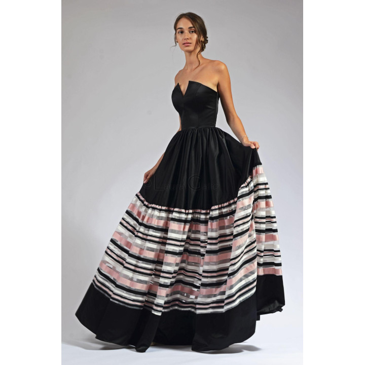 Rochie Erica 5 , corset bumbac satinat si organza tesuta