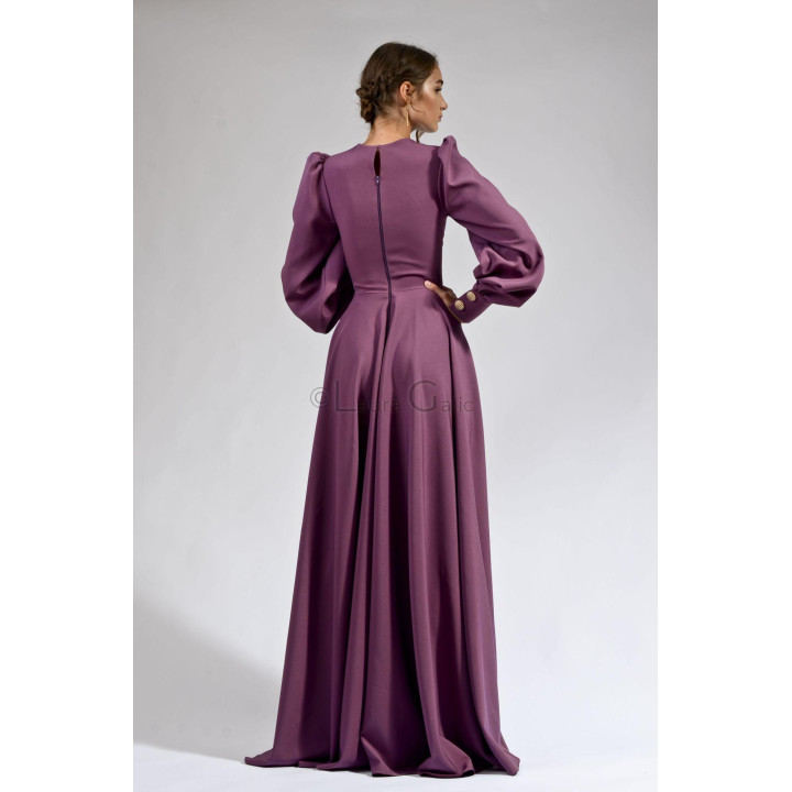 Rochie Antonia 1 , fusta in A inchidere fermoar spate, maneca bufanta, personalizata