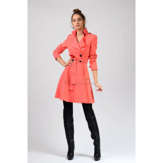 Trench din imitatie piele intoarsa