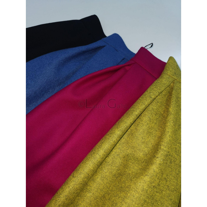Waistband and pleat detail on Gina skirts in several colours