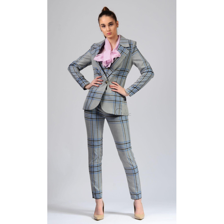 Notched-lapel blazer and slim checked trousers from the Ramona 3-piece suit