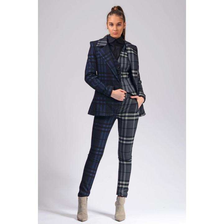 Costum Ramona 3 piese, sacou, pantaloni stramti, vesta