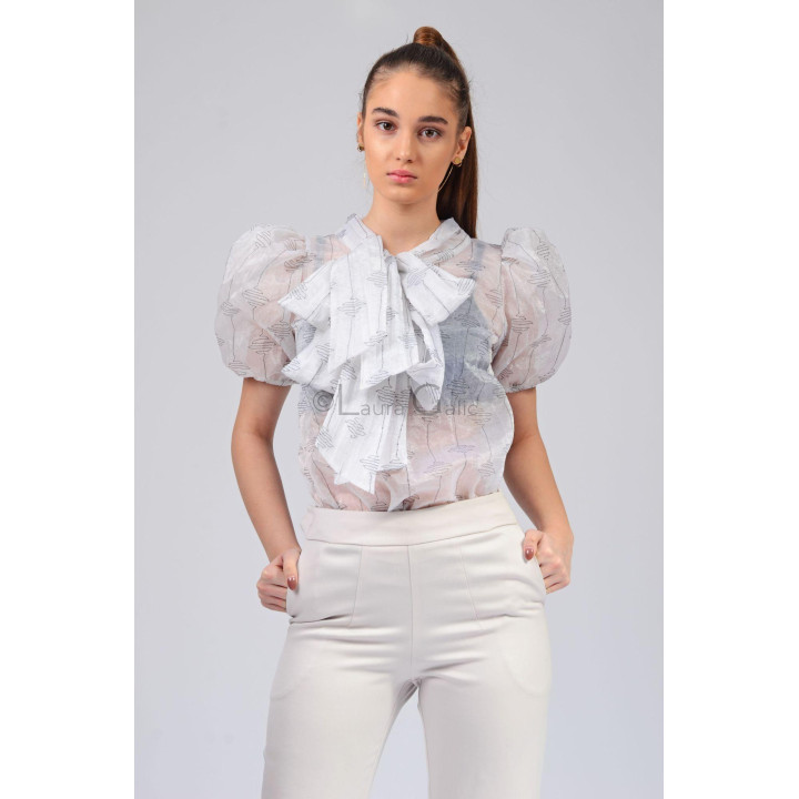 Bluza Lucretia cu maneca scurta organza