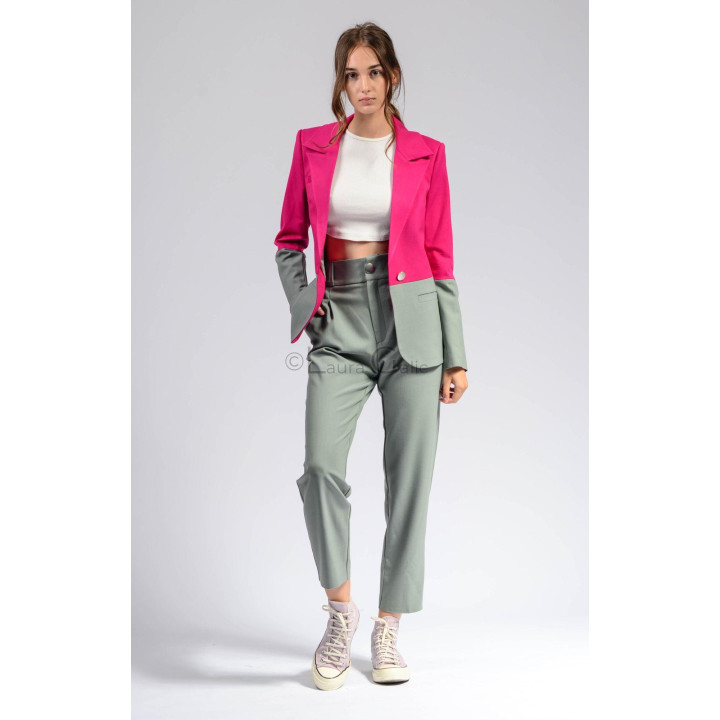 Women's Ramona suit with a two-tone jacket and high-waisted trousers