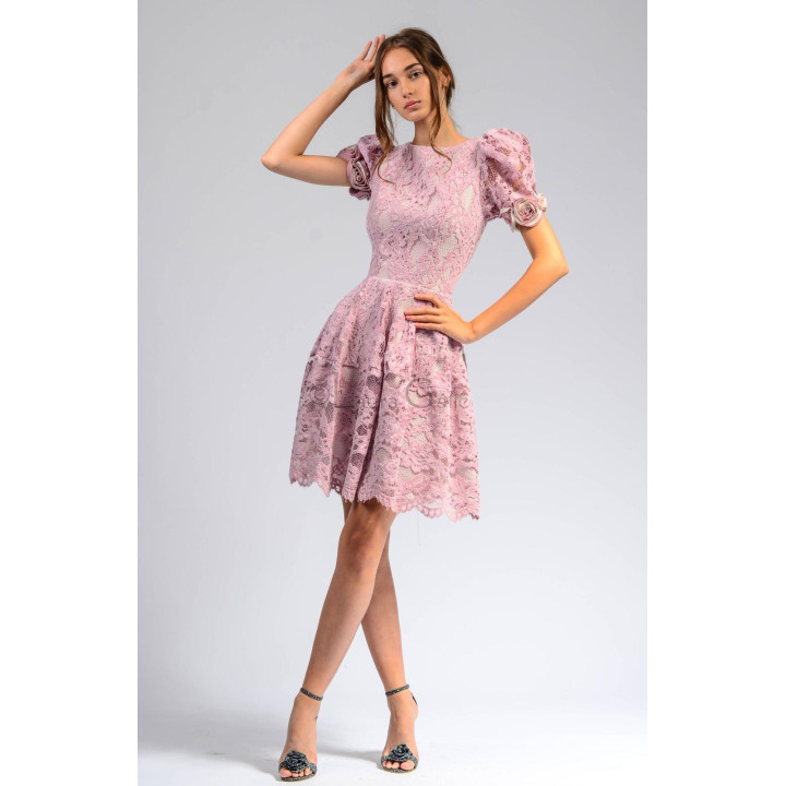 Igritte 2 mini lace dress with a defined waist and full A-line skirt