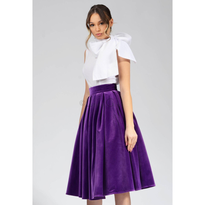 Cotton velvet skirt