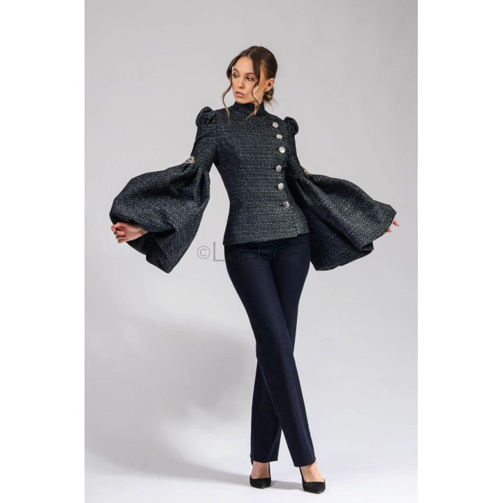 Freia 1 women's jacket with a fitted body and dramatically wide sleeves