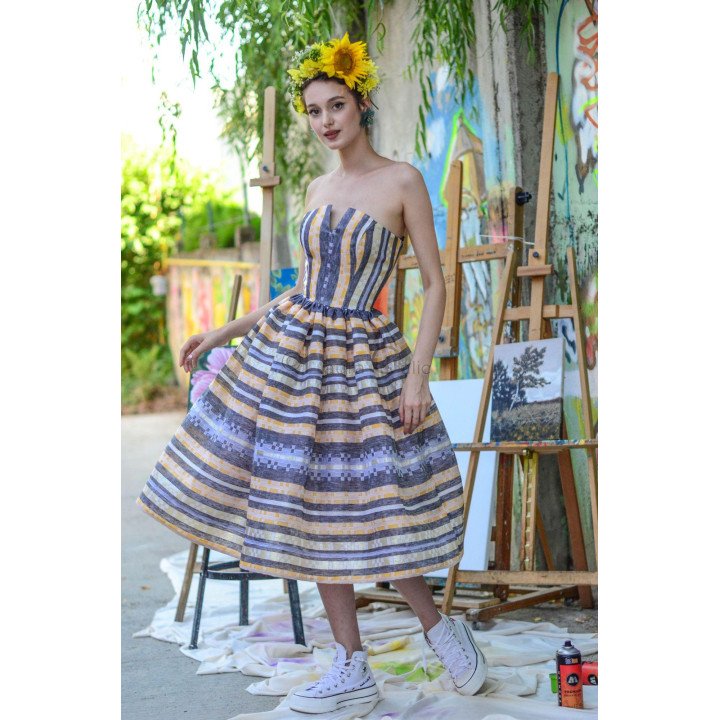 Rochie Erica organza brodata midi