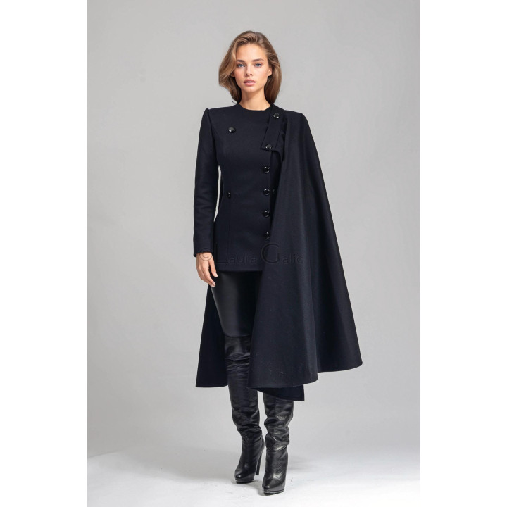 Rebecca 1 Coat , detachable cape