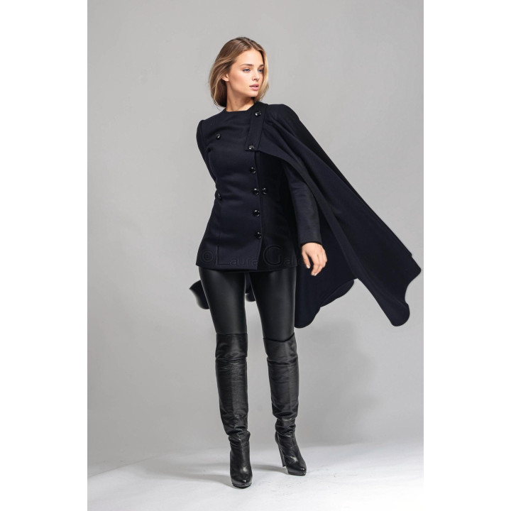 Rebecca 1 Coat , detachable cape