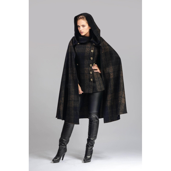 Rebecca 1 Coat , detachable cape