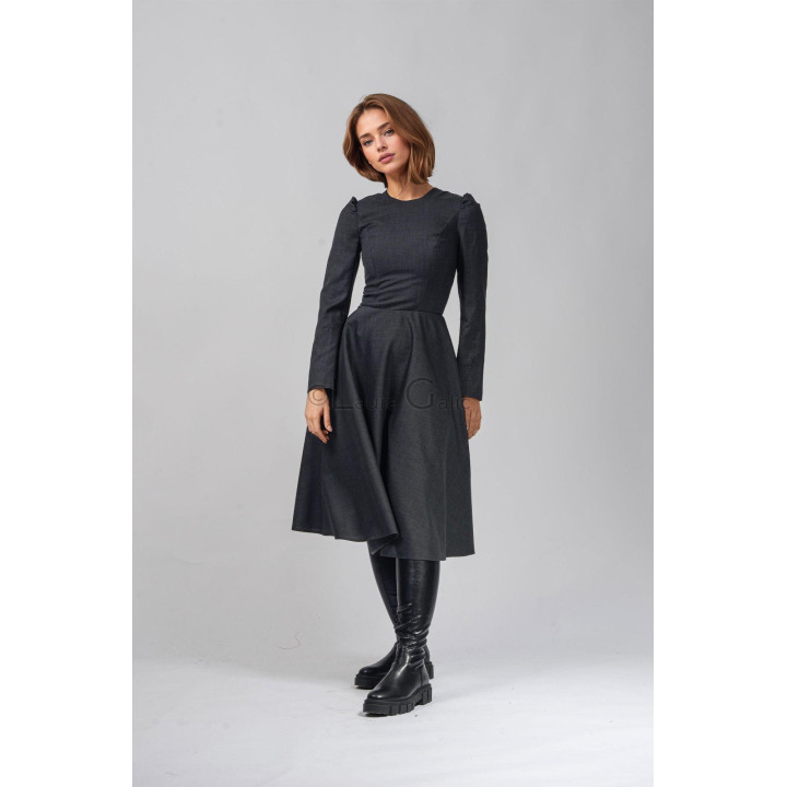 Front view of the Pita 4 dress showing its fitted bodice and flared skirt