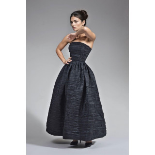 Rochie Dalma unicat, tafta plisata, corset bumbac, fermoar închidere spate, la comanda