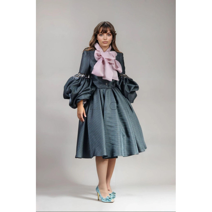 Costum 3 piese Brocard Federica 3, cu fusta plisata si bluza Lucretia