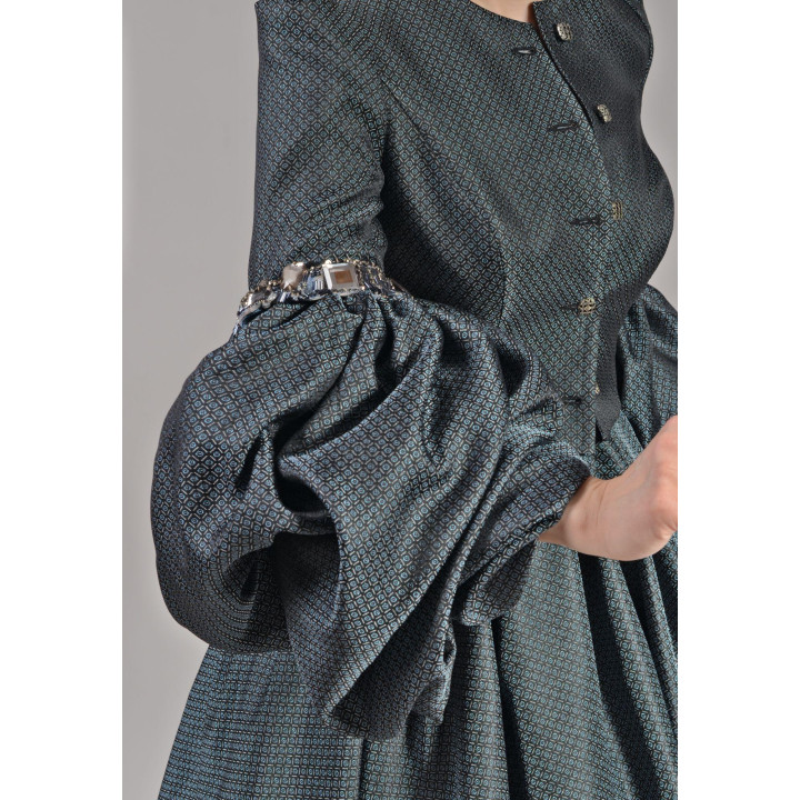 Brocade 3 piece suit Federica 3 with midi skirt and shirt