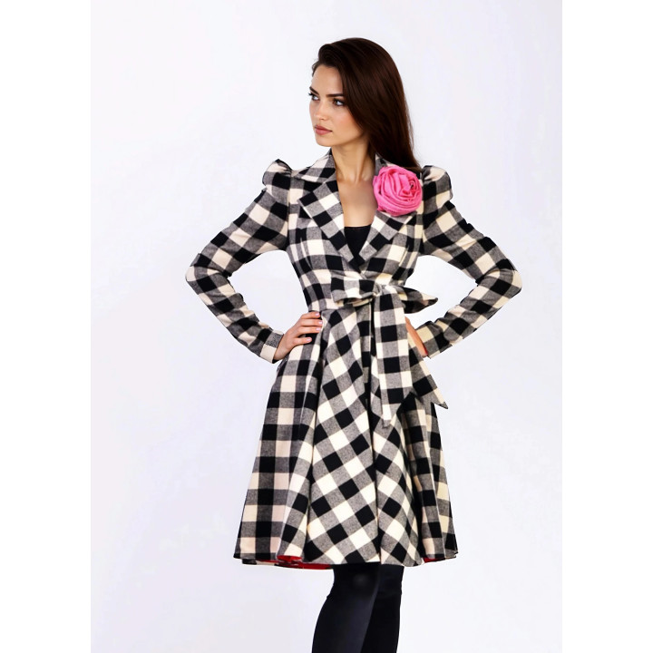 Ofelia wool midi Coat, with detachable rose