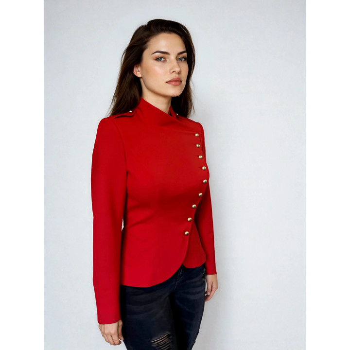 Orion fitted jacket with long sleeves and a row of metallic buttons