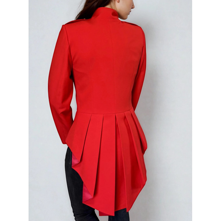 Close-up of the Orion jacket's pronounced pleated back panels