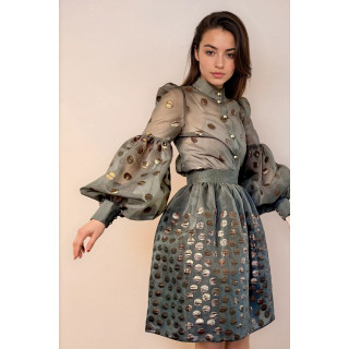 Luana 2 Organza shirt and skirt ensemble, stock