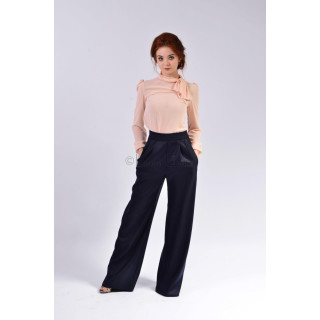 Charlie wide-leg trousers with a broad waistband and front pleats