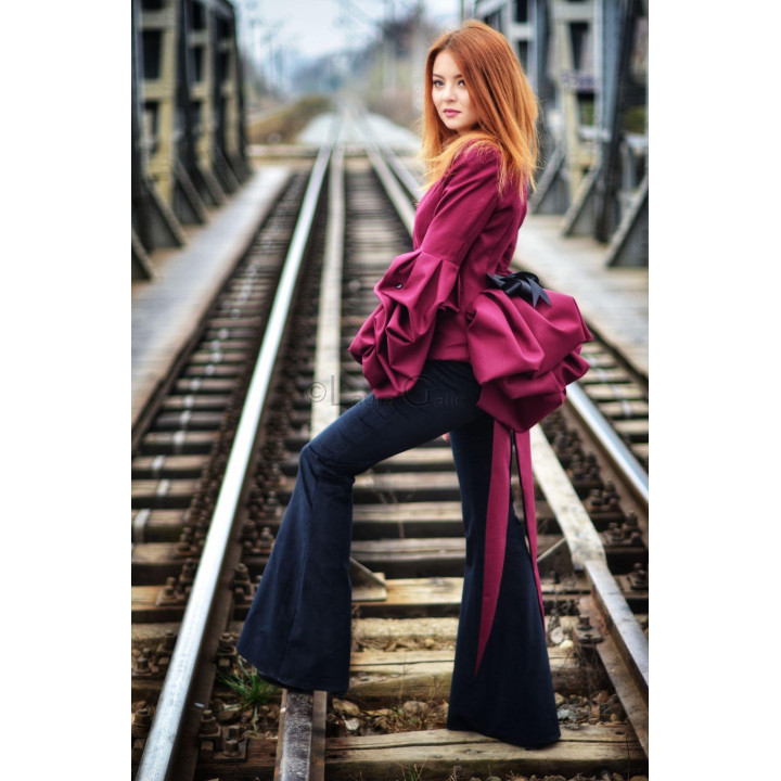 Flared Trousers, cotton velvet, size 40-42