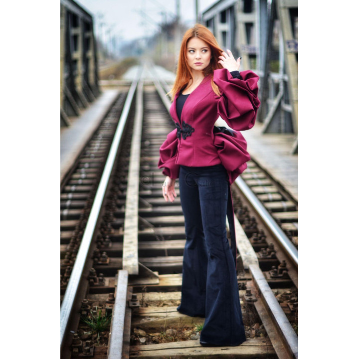 Flared Trousers, cotton velvet, size 40-42