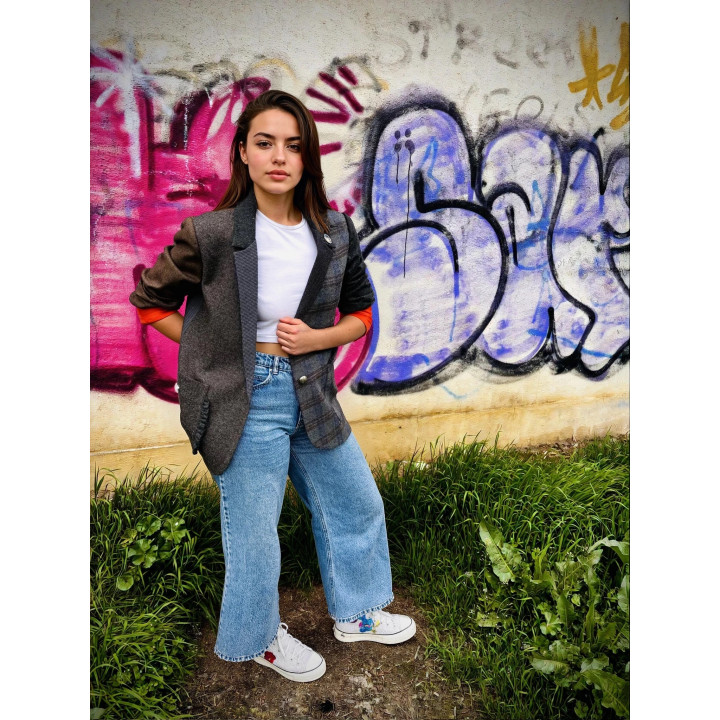 Ramona patchwork jacket, oversized