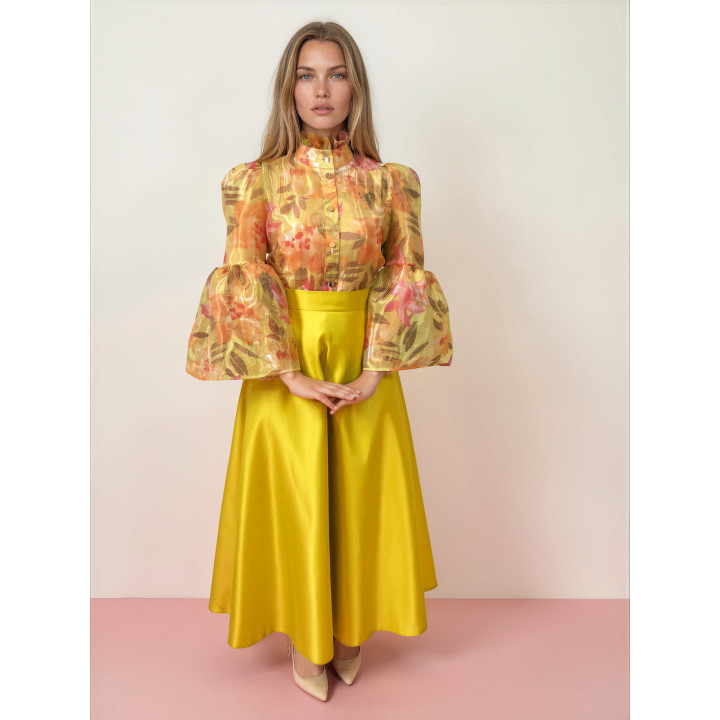 Domenica 2 Organza shirt and skirt ensemble