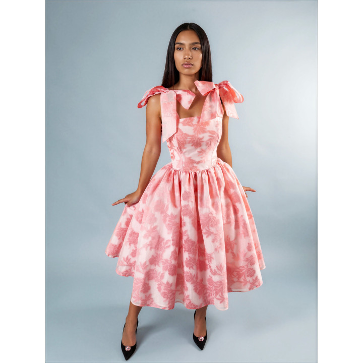 Rochie Loredana 4 organza cu bretele reglabile late