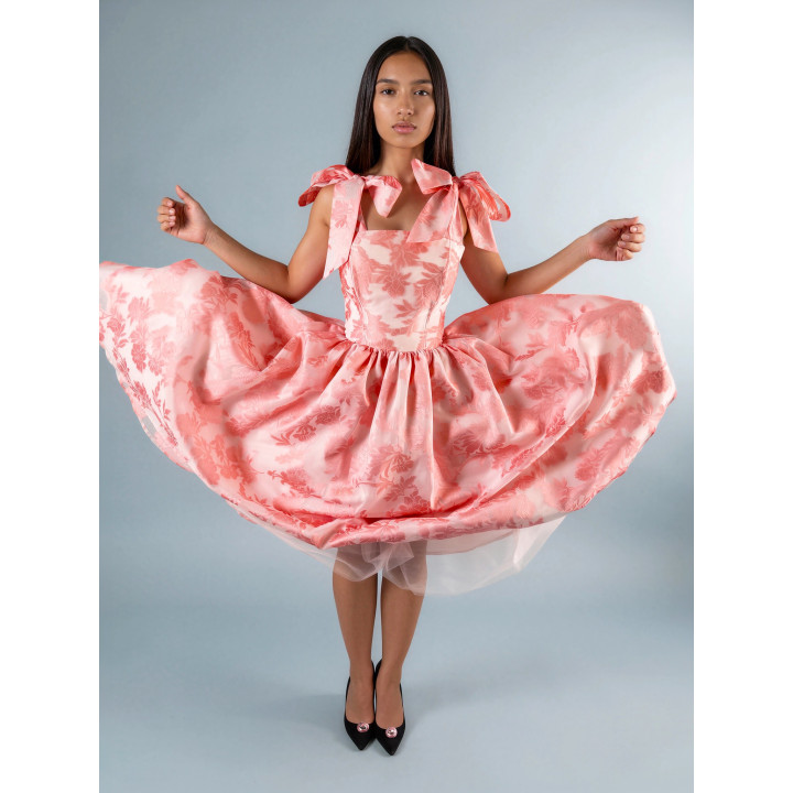 Rochie Loredana 4 organza cu bretele reglabile late