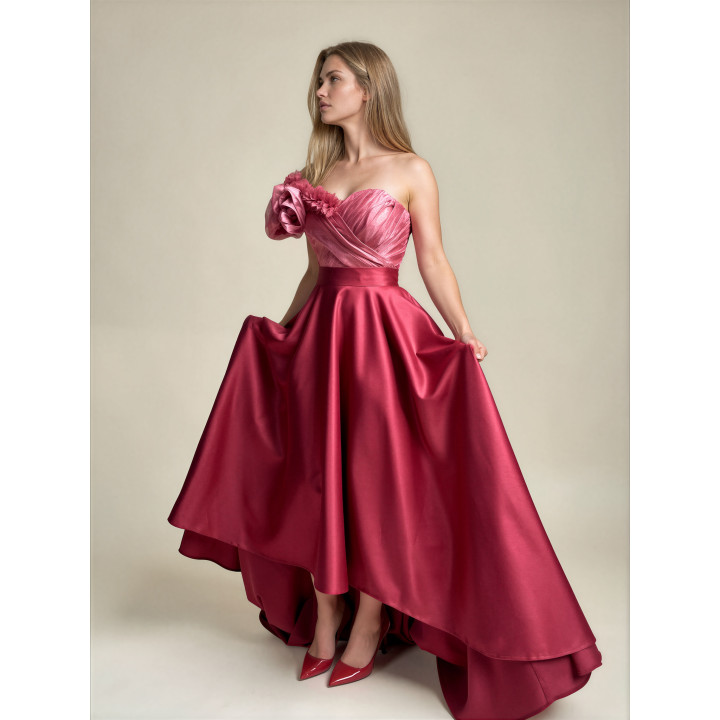 Kendra silk corset and train skirt ensemble