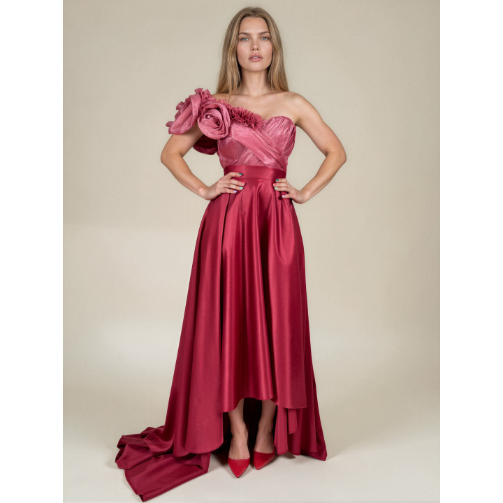 Kendra silk corset and train skirt ensemble